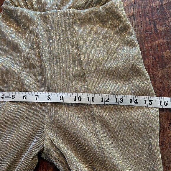 Gold Halter Plunge Metallic Jumpsuit By House Of CB London XS - Picture 12 of 16